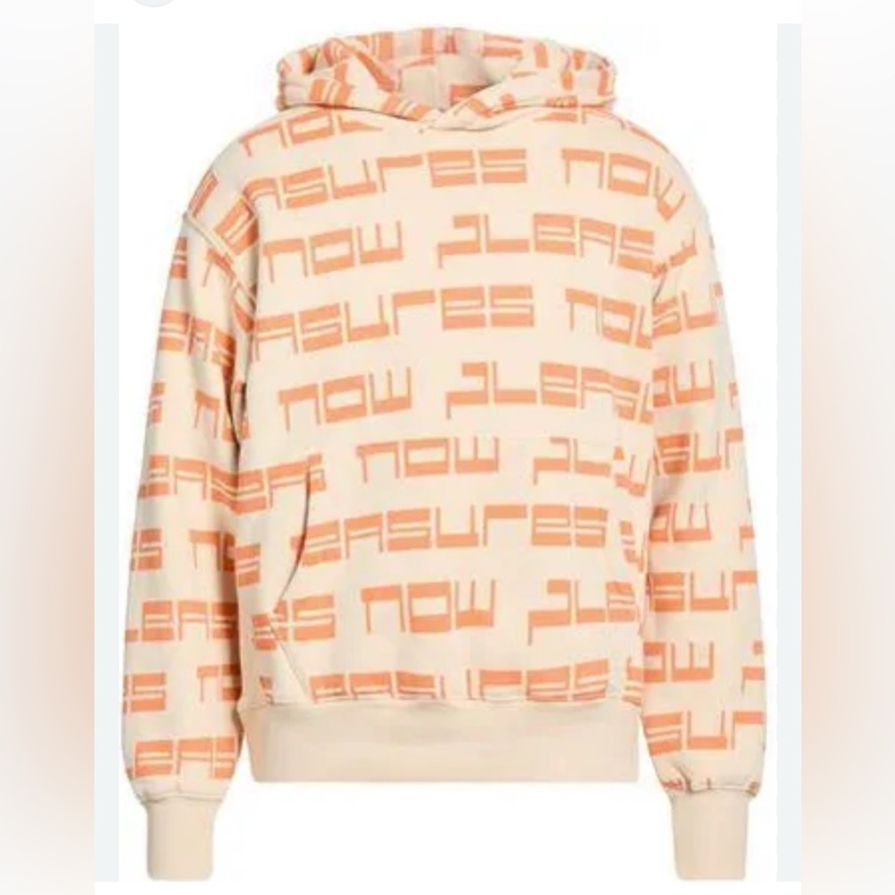 PLEASURES Tier Hoodie Cream and Orange Men's